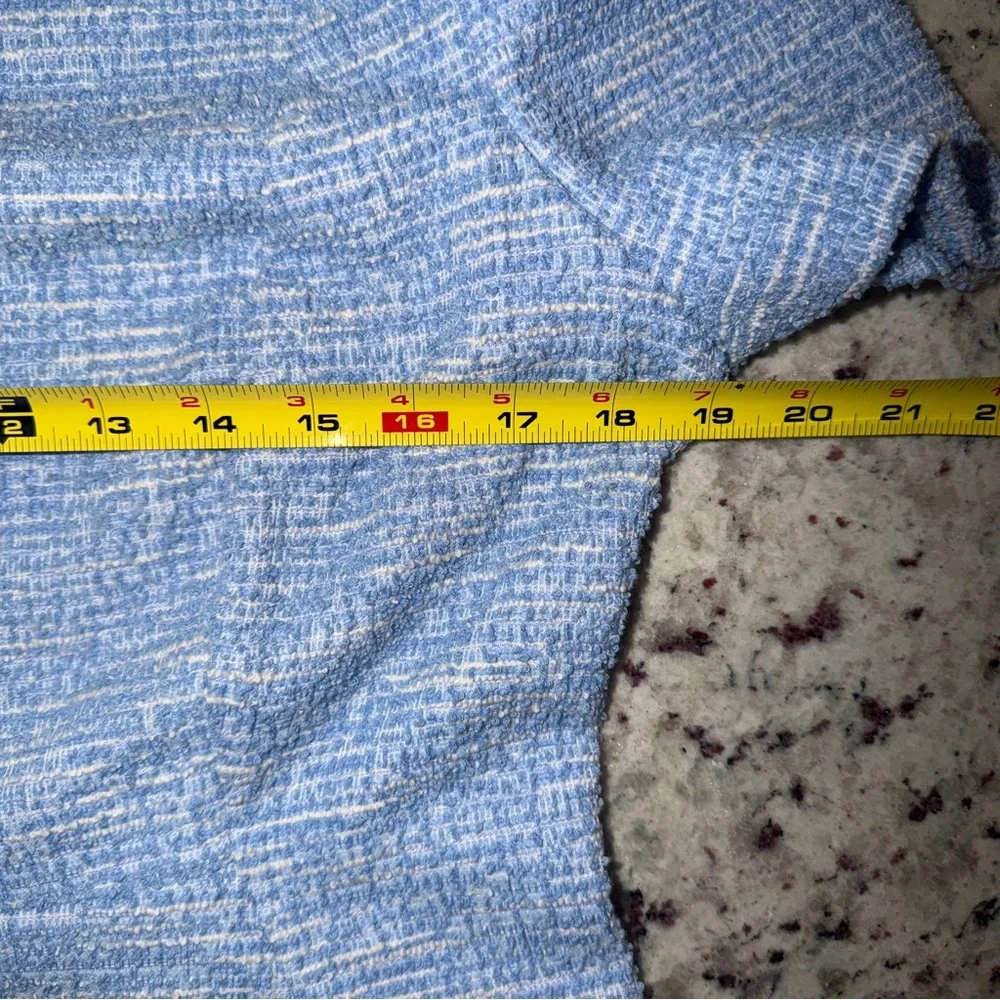 Calvin Klein Size 12 Cap Sleeve Tweed Sheath Dress Serene Blue Womens EUC Zip - Picture 7 of 10